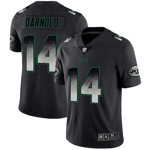 Personalized Jets #14 Sam Darnold Black Men’s Stitched Football Untouchable Limited Smoke Fashion Jersey