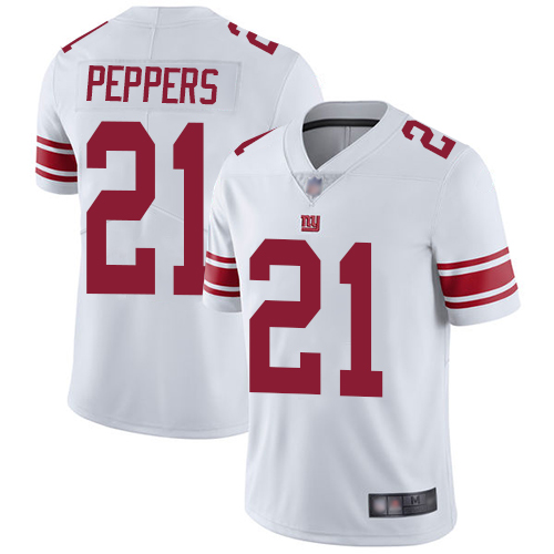 Personalized Giants #21 Jabrill Peppers White Men’s Stitched Football Untouchable Limited Jersey