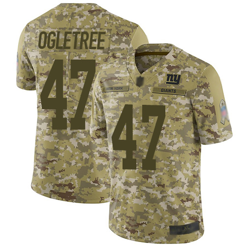 Personalized Giants #47 Alec Ogletree Camo Men’s Stitched Football Limited 2018 Salute To Service Jersey