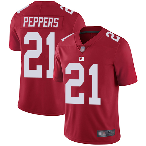 Personalized Giants #21 Jabrill Peppers Red Alternate Men’s Stitched Football Untouchable Limited Jersey