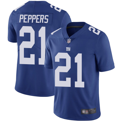 Personalized Giants #21 Jabrill Peppers Royal Blue Team Color Men’s Stitched Football Untouchable Limited Jersey