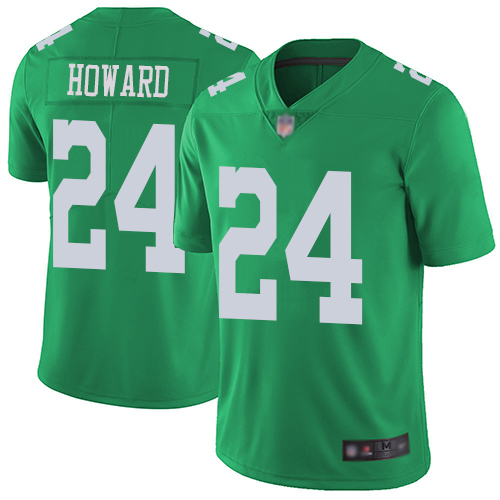 Personalized Eagles #24 Jordan Howard Green Men’s Stitched Football Limited Rush Jersey