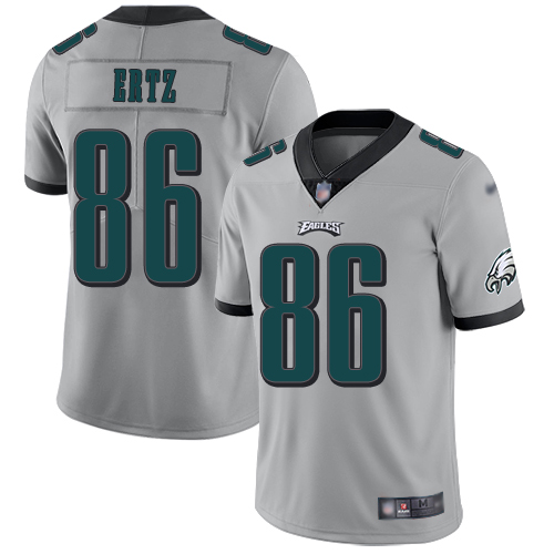 Personalized Eagles #86 Zach Ertz Silver Men’s Stitched Football Limited Inverted Legend Jersey
