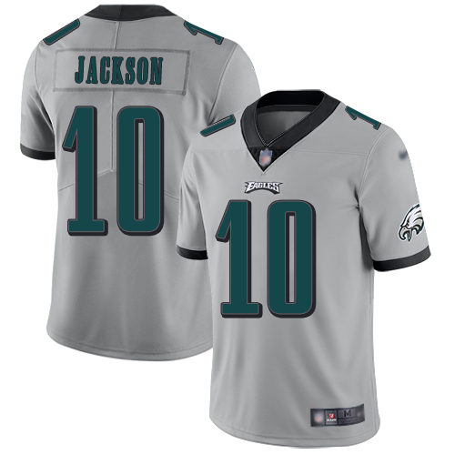 Personalized Eagles #10 DeSean Jackson Silver Men’s Stitched Football Limited Inverted Legend Jersey