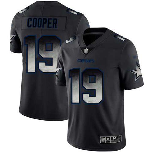 Personalized Cowboys #19 Amari Cooper Black Men’s Stitched Football Untouchable Limited Smoke Fashion Jersey