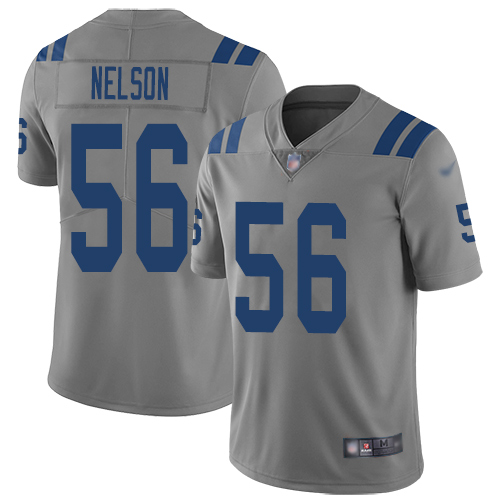 Personalized Colts #56 Quenton Nelson Gray Men’s Stitched Football Limited Inverted Legend Jersey
