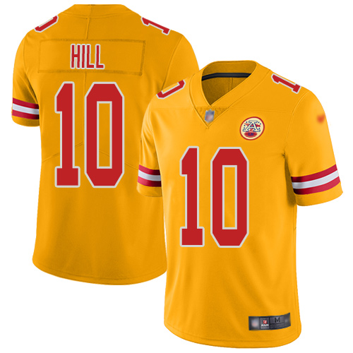 Personalized Chiefs #10 Tyreek Hill Gold Men’s Stitched Football Limited Inverted Legend Jersey