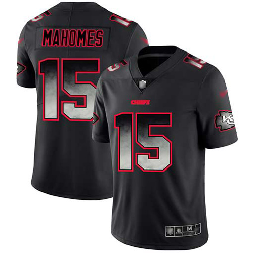 Personalized Chiefs #15 Patrick Mahomes Black Men’s Stitched Football Untouchable Limited Smoke Fashion Jersey