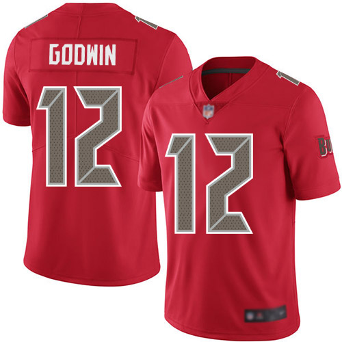 Personalized Buccaneers #12 Chris Godwin Red Men’s Stitched Football Limited Rush Jersey