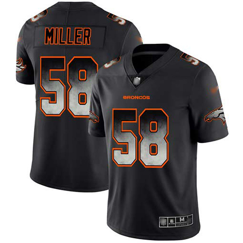 Personalized Broncos #58 Von Miller Black Men’s Stitched Football Untouchable Limited Smoke Fashion Jersey