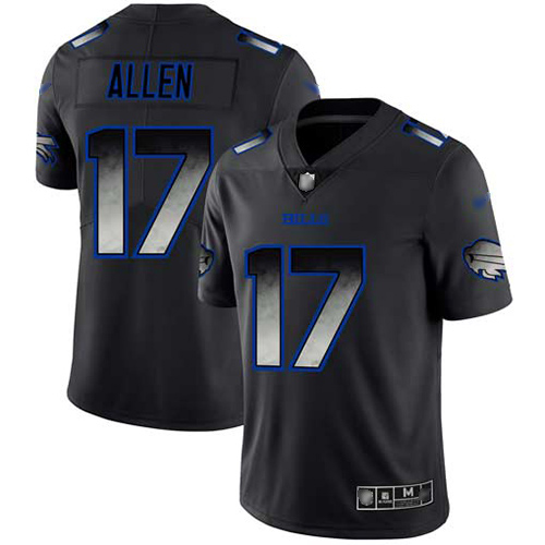 Personalized Bills #17 Josh Allen Black Men’s Stitched Football Untouchable Limited Smoke Fashion Jersey