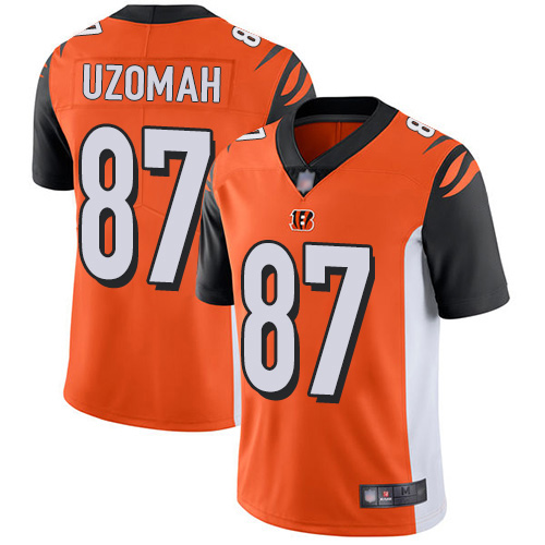 Personalized Bengals #87 C.J. Uzomah Orange Alternate Men’s Stitched Football Untouchable Limited Jersey