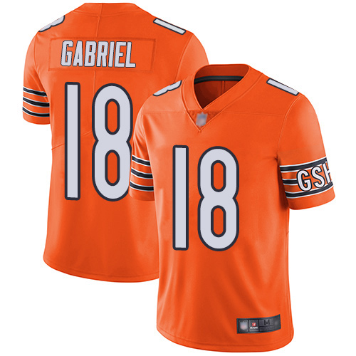 Personalized Bears #18 Taylor Gabriel Orange Men’s Stitched Football Limited Rush Jersey