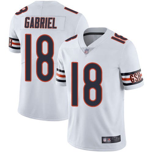 Personalized Bears #18 Taylor Gabriel White Men’s Stitched Football Untouchable Limited Jersey