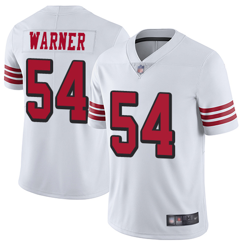 Personalized 49ers #54 Fred Warner White Rush Men’s Stitched Football Untouchable Limited Jersey