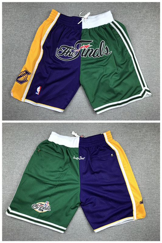 Personalized Lakers And Celtics Team 2008 NBA Finals Logo Shorts