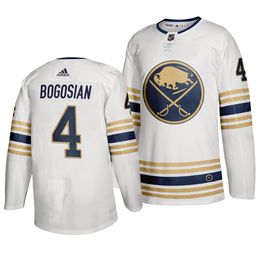 Personalized Sabres 4 Zach Bogosian White 50th Anniversary Jersey