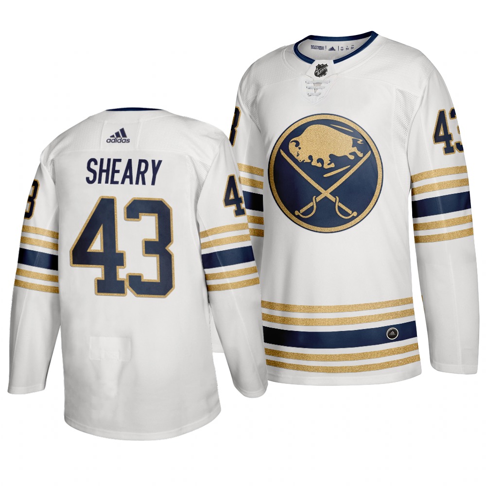 Personalized Sabres 43 Conor Sheary White 50th Anniversary Jersey