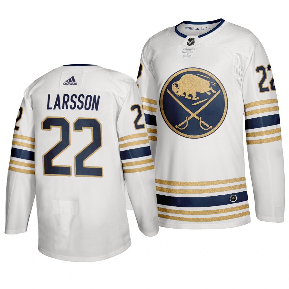 Personalized Sabres 22 Johan Larsson White 50th Anniversary Jersey