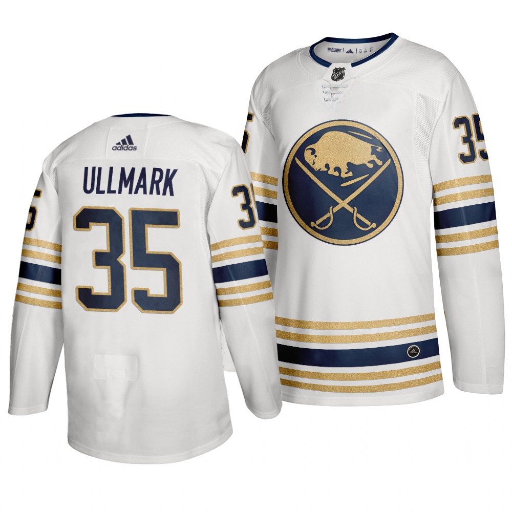 Personalized Sabres 35 Linus Ullmark White 50th Anniversary Jersey