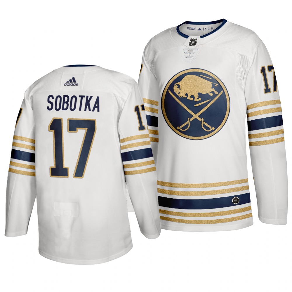 Personalized Sabres 17 Vladimir Sobotka White 50th Anniversary Jersey