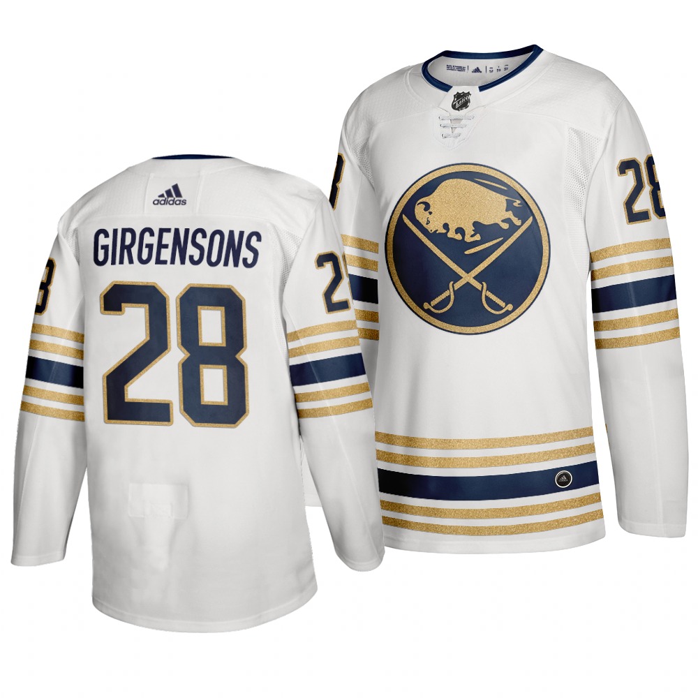 Personalized Sabres 28 Zemgus Girgensons White 50th Anniversary Jersey