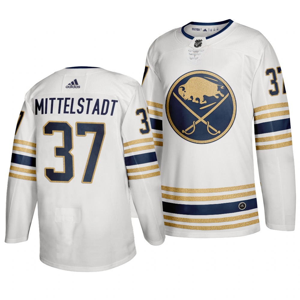 Personalized Sabres 37 Casey Mittelstadt White 50th Anniversary Jersey