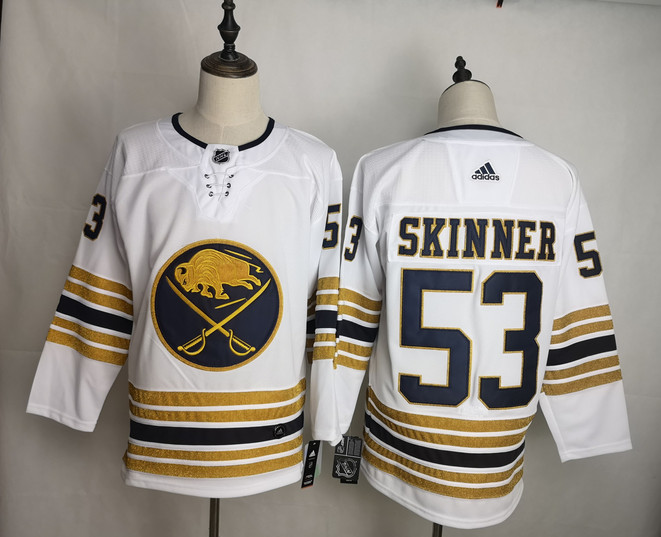 Personalized Sabres 53 Jeff Skinner White 50th Anniversary Jersey