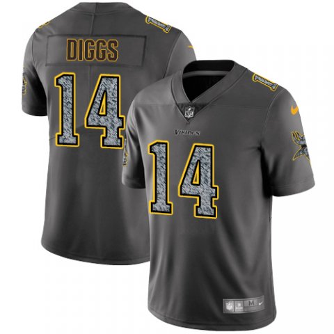 Personalized Vikings 14 Stefon Diggs Gray Camo Untouchable Limited Jersey