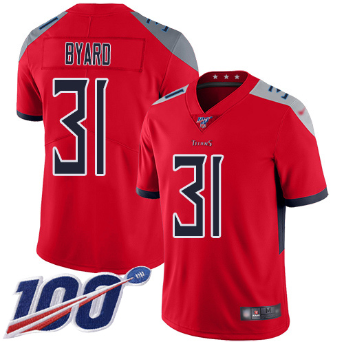 Personalized Titans #31 Kevin Byard Red Men’s Stitched Football Limited Inverted Legend 100th Season Jersey