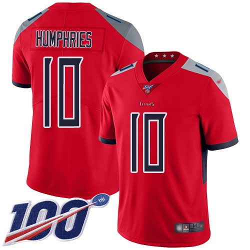Personalized Titans #10 Adam Humphries Red Men’s Stitched Football Limited Inverted Legend 100th Season Jersey