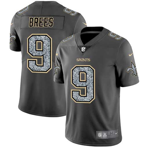 Personalized Saints 9 Drew Brees Gray Camo Untouchable Limited Jersey