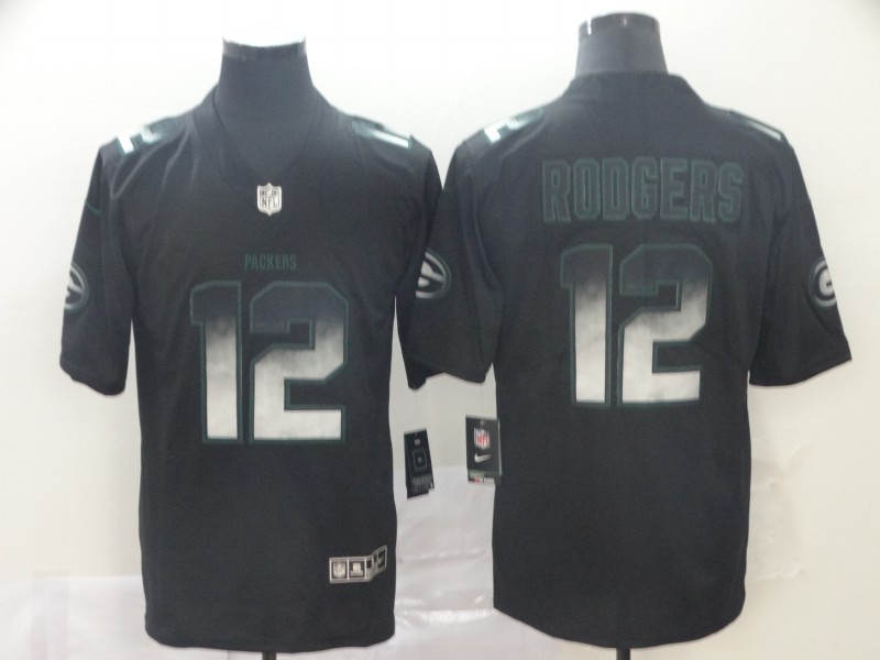 Personalized Packers 12 Aaron Rodgers Black Arch Smoke Untouchable Limited Jersey