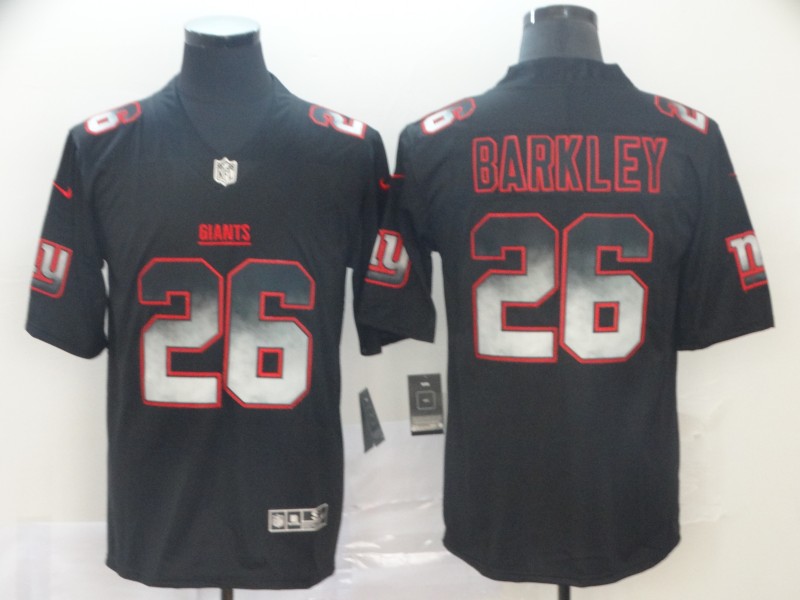 Personalized Giants 26 Saquon Barkley Black Arch Smoke Untouchable Limited Jersey