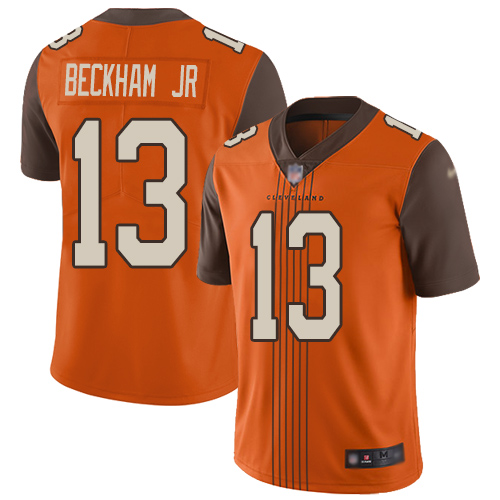Personalized Browns #13 Odell Beckham Jr Orange Alternate Men’s Stitched Football Limited City Edtion Jersey