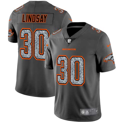 Personalized Broncos 30 Phillip Lindsay Gray Camo Untouchable Limited Jersey
