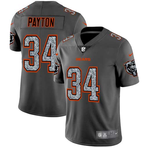 Personalized Bears 34 Walter Payton Gray Camo Untouchable Limited Jersey
