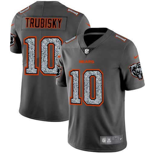 Personalized Bears 10 Mitchell Trubisky Gray Camo Untouchable Limited Jersey
