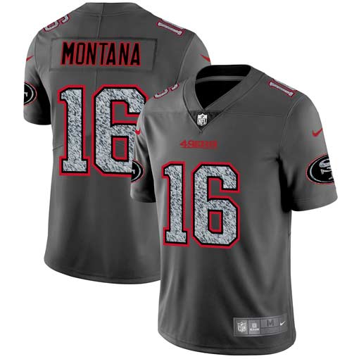 Personalized 49ers 16 Joe Montana Gray Camo Untouchable Limited Jersey