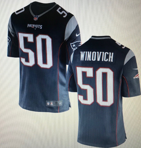 Personalized Patriots #50 Chase Winovich Navy limited Jersey