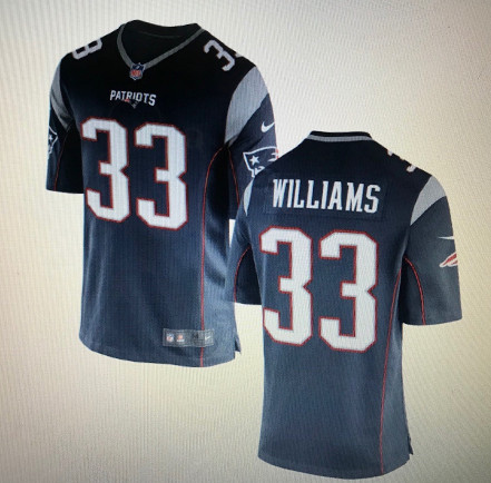 Personalized Patriots #33 Joejuan Williams Navy Limited Jersey