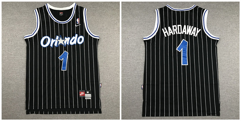 Personalized Magic 1 Anfernee Hardaway Black Swingman Jersey