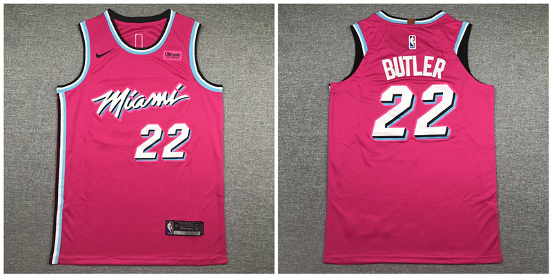 Personalized Heat 22 Jimmy Butler Pink City Edition Authentic Jersey