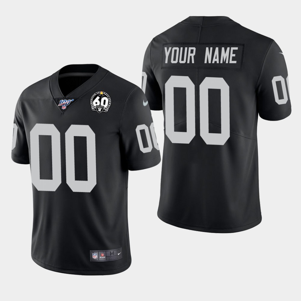Personalized Men’s Oakland Raiders #00 60th Anniversary Limited Jersey – Black