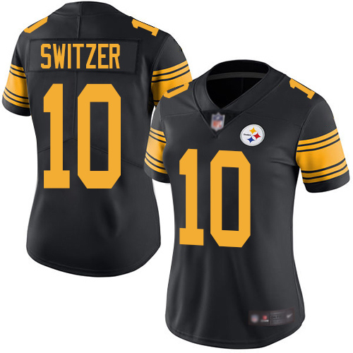 Personalized Women Pittsburgh Steelers #10 Ryan Switzer Black Football Rush Jersey