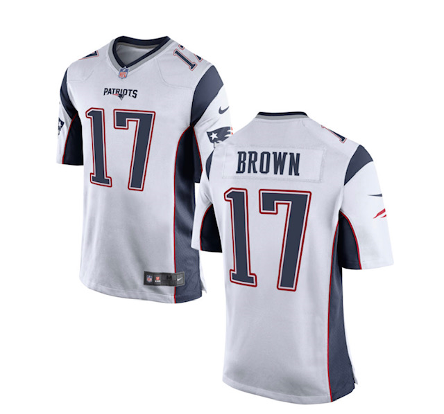 Personalized Patriots #17 Antonio Brown White Limited Jersey