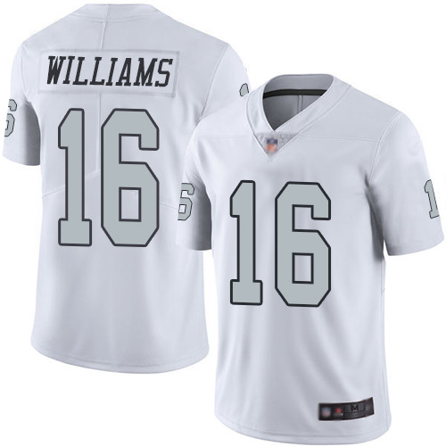 Personalized Raiders #16 Tyrell Williams White Youth Stitched Football Limited Rush Jersey