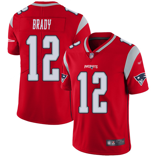 Personalized Patriots #12 Tom Brady Red Youth Stitched Football Limited Inverted Legend Jersey