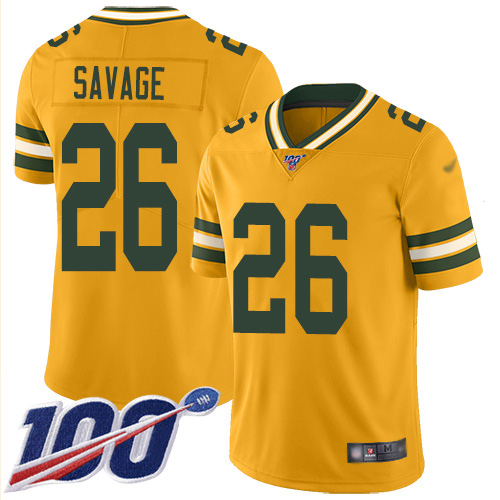 Personalized Packers #26 Darnell Savage Yellow Youth Stitched Football Limited Rush 100th Season Jersey