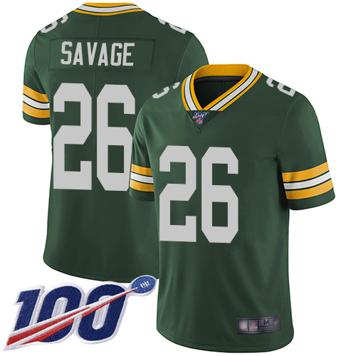 Personalized Packers #26 Darnell Savage Green Team Color Youth Stitched Football 100th Season Limited Jersey